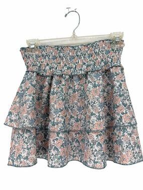Pleat Brand Scottie Tiered Smocked Floral Skirt - Pink & Blue